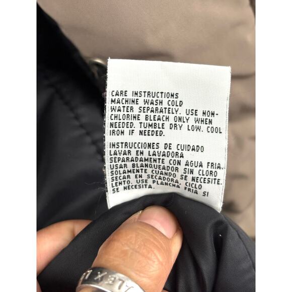 CS Signature Windbreaker Coat Lined Hooded Jacket Black Tan Ladies MEDIUM - Picture 9 of 14